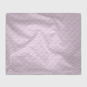 Плед 3D с принтом Полосатый розовый паттерн с сердечками в Екатеринбурге, 100% полиэстер | закругленные углы, все края обработаны. Ткань не мнется и не растягивается | 