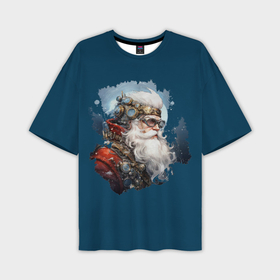 Мужская футболка oversize 3D с принтом Дед Мороз стиле стимпанк в Санкт-Петербурге,  |  | 