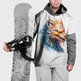 Накидка на куртку 3D с принтом Портрет дракона символа Нового года , 100% полиэстер |  | 