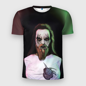 Мужская футболка 3D Slim с принтом Death 2 A666 by Apkx в Санкт-Петербурге, 100% полиэстер с улучшенными характеристиками | приталенный силуэт, круглая горловина, широкие плечи, сужается к линии бедра | 