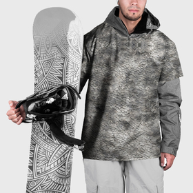 Накидка на куртку 3D с принтом Кожа рептилии серого тона в Кировске, 100% полиэстер |  | 