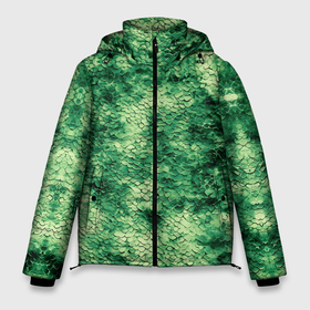 Мужская зимняя куртка 3D с принтом Шкура рептилии ярко зелёного цвета в Петрозаводске, верх — 100% полиэстер; подкладка — 100% полиэстер; утеплитель — 100% полиэстер | длина ниже бедра, свободный силуэт Оверсайз. Есть воротник-стойка, отстегивающийся капюшон и ветрозащитная планка. 

Боковые карманы с листочкой на кнопках и внутренний карман на молнии. | 