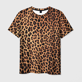 Мужская футболка 3D с принтом Цвет дикого леопарда , 100% полиэфир | прямой крой, круглый вырез горловины, длина до линии бедер | Тематика изображения на принте: 