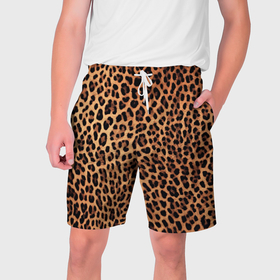Мужские шорты 3D с принтом Цвет дикого леопарда в Екатеринбурге,  полиэстер 100% | прямой крой, два кармана без застежек по бокам. Мягкая трикотажная резинка на поясе, внутри которой широкие завязки. Длина чуть выше колен | Тематика изображения на принте: 