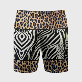 Мужские шорты спортивные с принтом Леопард с зеброй в Тюмени,  |  | 