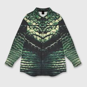 Мужская рубашка oversize 3D с принтом Чешуя дракона зелёного в Белгороде,  |  | 