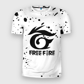 Мужская футболка 3D Slim с принтом Freefire черные краски в Санкт-Петербурге, 100% полиэстер с улучшенными характеристиками | приталенный силуэт, круглая горловина, широкие плечи, сужается к линии бедра | 