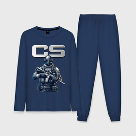 Мужская пижама с лонгсливом хлопок с принтом Counter Strike   stormtrooper ,  |  | Тематика изображения на принте: 