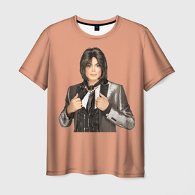Мужская футболка 3D с принтом Michael Jackson MJ в Новосибирске, 100% полиэфир | прямой крой, круглый вырез горловины, длина до линии бедер | 
