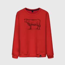 Мужской свитшот хлопок с принтом Профиль коровы в Кировске, 100% хлопок |  | Тематика изображения на принте: 