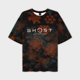 Мужская футболка oversize 3D с принтом Ghost of Tsushima winter game в Кировске,  |  | 