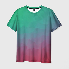 Мужская футболка 3D с принтом Цветной градиент   нейросеть в Белгороде, 100% полиэфир | прямой крой, круглый вырез горловины, длина до линии бедер | 