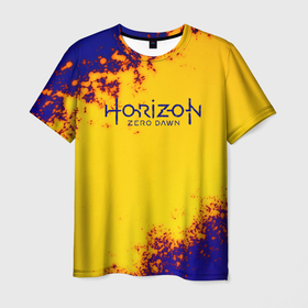 Мужская футболка 3D с принтом Horizon zero dawn alloy grunge metal в Белгороде, 100% полиэфир | прямой крой, круглый вырез горловины, длина до линии бедер | 