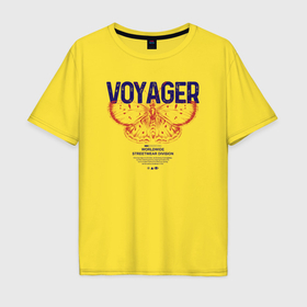 Мужская футболка хлопок Oversize с принтом Бабочка voyager в Курске, 100% хлопок | свободный крой, круглый ворот, “спинка” длиннее передней части | Тематика изображения на принте: 