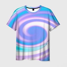 Мужская футболка 3D с принтом Светлая абстракция смешенных цветов в Екатеринбурге, 100% полиэфир | прямой крой, круглый вырез горловины, длина до линии бедер | 