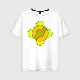 Женская футболка хлопок Oversize с принтом Игра окружностей , 100% хлопок | свободный крой, круглый ворот, спущенный рукав, длина до линии бедер
 | 