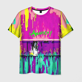 Мужская футболка 3D с принтом Counter Strike  neon revolution , 100% полиэфир | прямой крой, круглый вырез горловины, длина до линии бедер | 