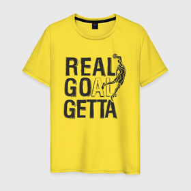 Мужская футболка хлопок с принтом Real goal getta в Петрозаводске, 100% хлопок | прямой крой, круглый вырез горловины, длина до линии бедер, слегка спущенное плечо. | Тематика изображения на принте: 