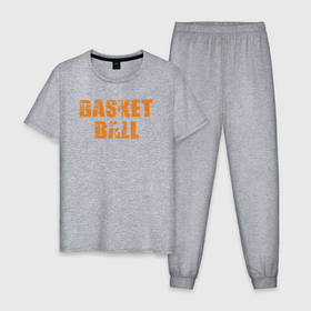 Мужская пижама хлопок с принтом Basketball jumper в Курске, 100% хлопок | брюки и футболка прямого кроя, без карманов, на брюках мягкая резинка на поясе и по низу штанин
 | 