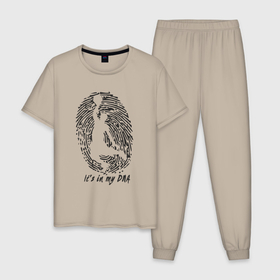Мужская пижама хлопок с принтом ДНК баскетболиста в Екатеринбурге, 100% хлопок | брюки и футболка прямого кроя, без карманов, на брюках мягкая резинка на поясе и по низу штанин
 | 