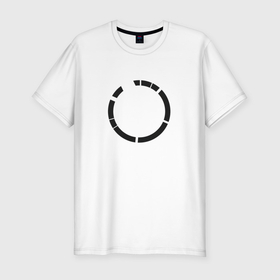 Мужская футболка хлопок Slim с принтом Минималистичный круг в Санкт-Петербурге, 92% хлопок, 8% лайкра | приталенный силуэт, круглый вырез ворота, длина до линии бедра, короткий рукав | 