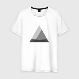 Мужская футболка хлопок с принтом Минималистичные треугольники в Курске, 100% хлопок | прямой крой, круглый вырез горловины, длина до линии бедер, слегка спущенное плечо. | 
