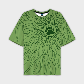 Мужская футболка oversize 3D с принтом Солнце и медвежья лапа в Курске,  |  | 