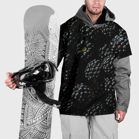 Накидка на куртку 3D с принтом Ягодки черники спелые в Кировске, 100% полиэстер |  | 
