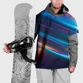 Накидка на куртку 3D с принтом Фантастические неоновые линии в Курске, 100% полиэстер |  | 