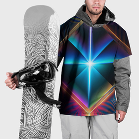 Накидка на куртку 3D с принтом Светящиеся лучи в квадрате в Курске, 100% полиэстер |  | Тематика изображения на принте: 
