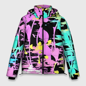Мужская зимняя куртка 3D с принтом Color expressive abstraction в Тюмени, верх — 100% полиэстер; подкладка — 100% полиэстер; утеплитель — 100% полиэстер | длина ниже бедра, свободный силуэт Оверсайз. Есть воротник-стойка, отстегивающийся капюшон и ветрозащитная планка. 

Боковые карманы с листочкой на кнопках и внутренний карман на молнии. | 