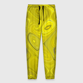 Мужские брюки 3D с принтом Желтые плавленные клетки в Санкт-Петербурге, 100% полиэстер | манжеты по низу, эластичный пояс регулируется шнурком, по бокам два кармана без застежек, внутренняя часть кармана из мелкой сетки | 