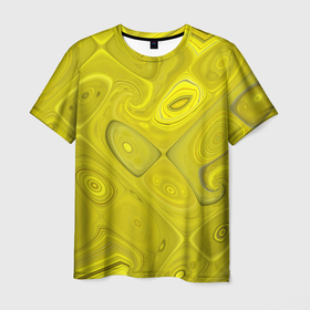 Мужская футболка 3D с принтом Желтые плавленные клетки в Санкт-Петербурге, 100% полиэфир | прямой крой, круглый вырез горловины, длина до линии бедер | 