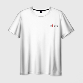 Мужская футболка 3D с принтом Paris city , 100% полиэфир | прямой крой, круглый вырез горловины, длина до линии бедер | 