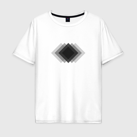 Мужская футболка хлопок Oversize с принтом Квадраты в Курске, 100% хлопок | свободный крой, круглый ворот, “спинка” длиннее передней части | 