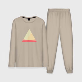 Мужская пижама с лонгсливом хлопок с принтом Абстрактные цветные треугольники в Курске,  |  | 