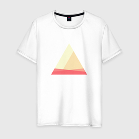 Мужская футболка хлопок с принтом Абстрактные цветные треугольники в Курске, 100% хлопок | прямой крой, круглый вырез горловины, длина до линии бедер, слегка спущенное плечо. | 