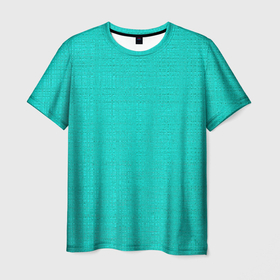 Мужская футболка 3D с принтом Бирюзовое полотно с полосками текстурными в Курске, 100% полиэфир | прямой крой, круглый вырез горловины, длина до линии бедер | Тематика изображения на принте: 