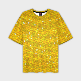 Мужская футболка oversize 3D с принтом Веселая мозаика желтая в Кировске,  |  | 
