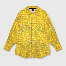 Мужская рубашка oversize 3D с принтом Веселая мозаика желтая в Кировске,  |  | 