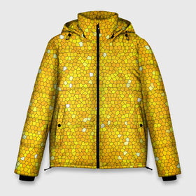 Мужская зимняя куртка 3D с принтом Веселая мозаика желтая в Кировске, верх — 100% полиэстер; подкладка — 100% полиэстер; утеплитель — 100% полиэстер | длина ниже бедра, свободный силуэт Оверсайз. Есть воротник-стойка, отстегивающийся капюшон и ветрозащитная планка. 

Боковые карманы с листочкой на кнопках и внутренний карман на молнии. | Тематика изображения на принте: 