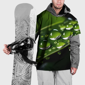 Накидка на куртку 3D с принтом Роса на траве макро , 100% полиэстер |  | Тематика изображения на принте: 