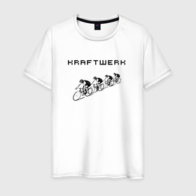 Мужская футболка хлопок с принтом Kraftwerk   Tour de france в Кировске, 100% хлопок | прямой крой, круглый вырез горловины, длина до линии бедер, слегка спущенное плечо. | 