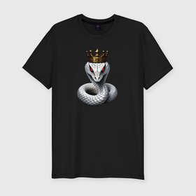 Мужская футболка хлопок Slim с принтом Царская змея в Курске, 92% хлопок, 8% лайкра | приталенный силуэт, круглый вырез ворота, длина до линии бедра, короткий рукав | Тематика изображения на принте: 