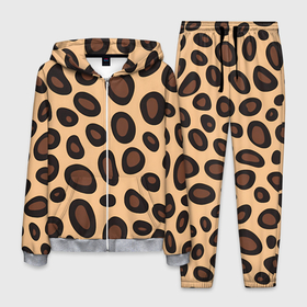 Мужской костюм 3D с принтом Леопардовые пятнышки , 100% полиэстер | Манжеты и пояс оформлены тканевой резинкой, двухслойный капюшон со шнурком для регулировки, карманы спереди | 
