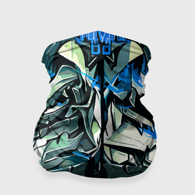 Бандана-труба 3D с принтом Синий камень на чёрном фоне в Кировске, 100% полиэстер, ткань с особыми свойствами — Activecool | плотность 150‒180 г/м2; хорошо тянется, но сохраняет форму | 