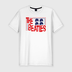 Мужская футболка хлопок Slim с принтом The Beatles Star в Екатеринбурге, 92% хлопок, 8% лайкра | приталенный силуэт, круглый вырез ворота, длина до линии бедра, короткий рукав | Тематика изображения на принте: 