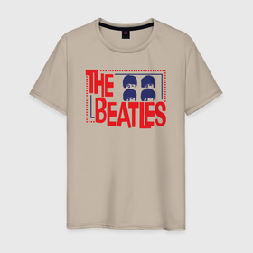 Мужская футболка хлопок с принтом The Beatles Star в Петрозаводске, 100% хлопок | прямой крой, круглый вырез горловины, длина до линии бедер, слегка спущенное плечо. | 