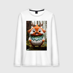 Мужской лонгслив хлопок с принтом Милый лесной дух олень в Белгороде, 100% хлопок |  | Тематика изображения на принте: 