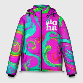 Мужская зимняя куртка 3D с принтом Abstract floral pattern   aloha в Кировске, верх — 100% полиэстер; подкладка — 100% полиэстер; утеплитель — 100% полиэстер | длина ниже бедра, свободный силуэт Оверсайз. Есть воротник-стойка, отстегивающийся капюшон и ветрозащитная планка. 

Боковые карманы с листочкой на кнопках и внутренний карман на молнии. | Тематика изображения на принте: 